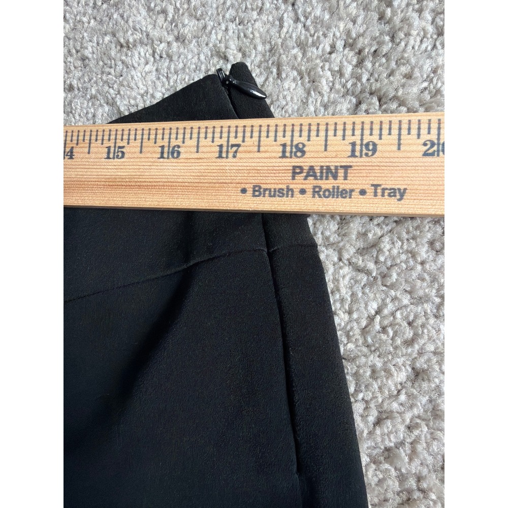 White House Black Market Wide Leg Pants Black Polyester Minimalist Side Slit 14 - Picture 9 of 11